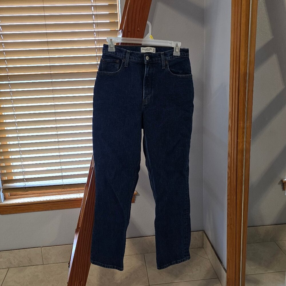 Dark Blue Straight Abercrombie & Fitch Denim Jeans
